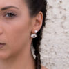 σκουλαρικια ροζ χρυσα ear cuff με ματακι