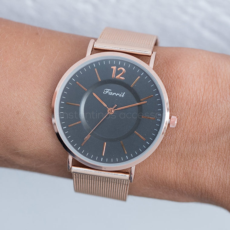 Γυναικείο Ρολόι Oclock™ Ροζ Χρυσό Γκρι
