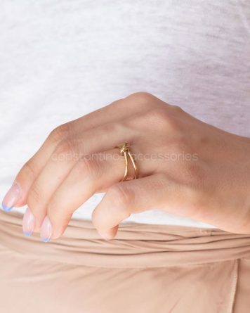 γυναικειο δαχτυλιδι απο ατσαλι με κομπο