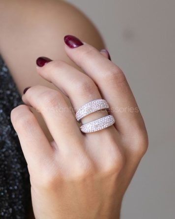 γυναικεια δαχτυλιδια απο ατσαλι με στρας