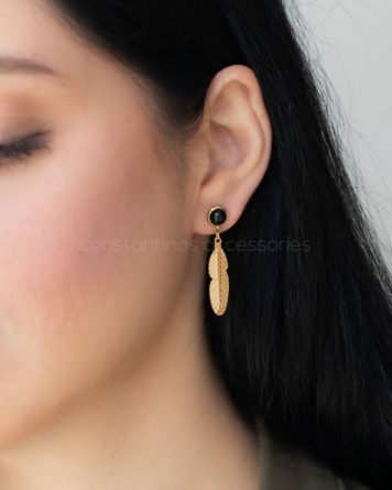 γυναικεια σκουλαρικια απο ατσαλι με φτερα