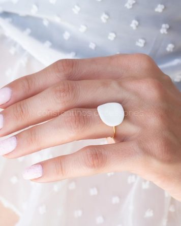 γυναικειο δαχτυλιδι απο ατσαλι με σμαλτο