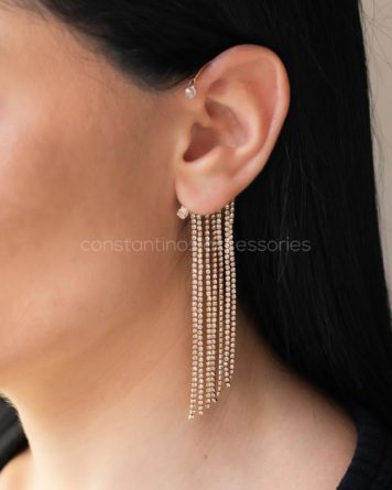 σκουλαρικι κρεμαστό earcuffs με στρας