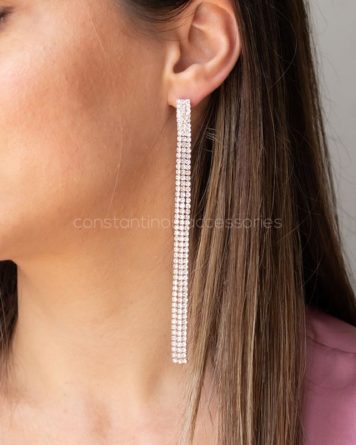 γυναικεια σκουλαρικια κρεμαστά με στρας