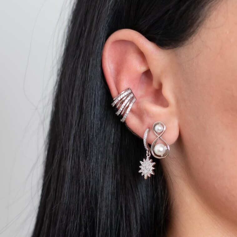 γυναικεια σκουλαρικια earcuffs ασημι