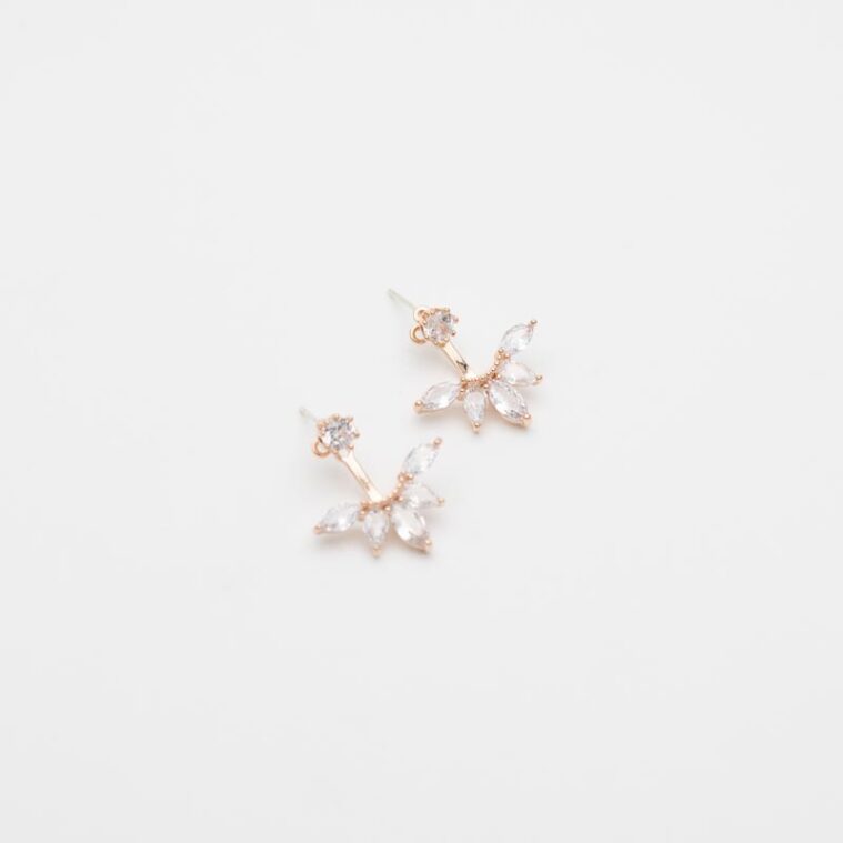 γυναικεια σκουλαρικια earcuffs ροζ χρυσα